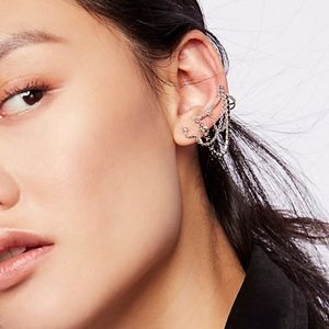 Free People Draped Chain Climber Earrings Set